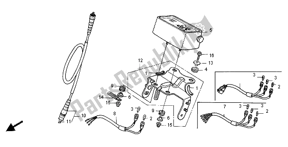 All parts for the Meter (1) of the Honda XR 600R 1996