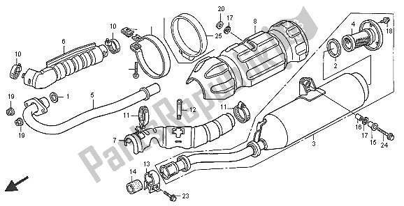 Todas las partes para Silenciador De Escape de Honda TRX 500 FA Fourtrax Foreman 2005