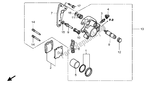 Todas las partes para Pinza De Freno Delantero de Honda CR 85 RB LW 2007