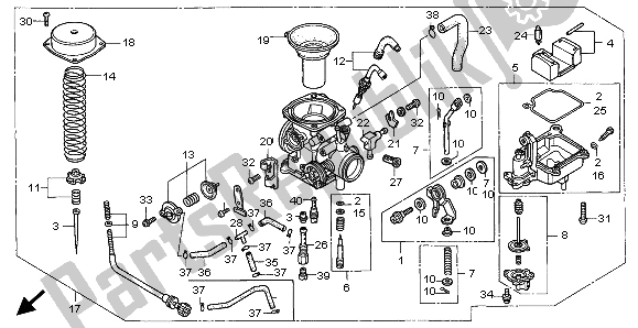 Todas las partes para Carburador (simple) de Honda VT 600C 1998