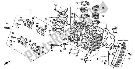 Tutte le parti per il Testata (anteriore) del Honda VF 750C 1993