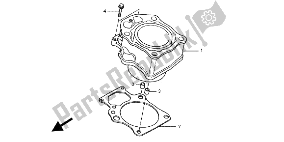 Todas las partes para Cilindro de Honda TRX 420 FA Fourtrax Rancher AT 2012