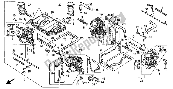 Alle onderdelen voor de Carburateur (assy.) van de Honda VFR 400R3 1991