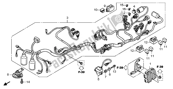 All parts for the Wire Harness of the Honda CBF 1000 FT 2011