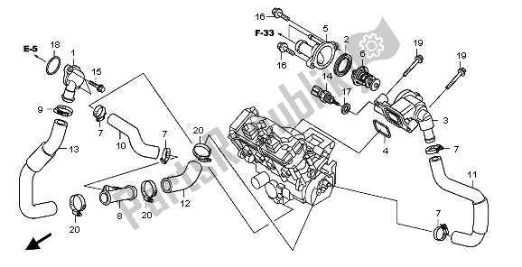 Alle onderdelen voor de Thermostaat van de Honda CBR 1000 RR 2010