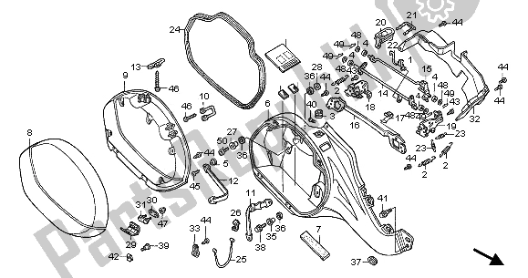 All parts for the R. Saddlebag of the Honda NT 650V 2003