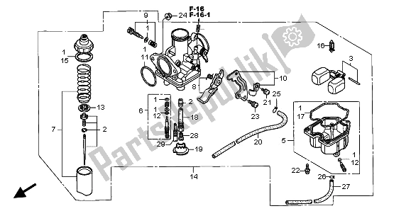Todas las partes para Carburador de Honda TRX 250 EX Sporttrax 2001