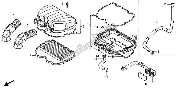 All parts for the Air Cleaner of the Honda CBR 600F 1994