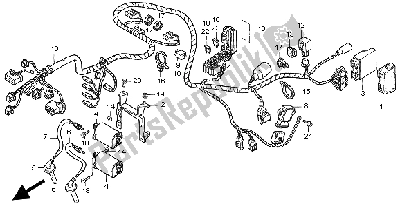 All parts for the Wire Harness of the Honda CB 500 1999