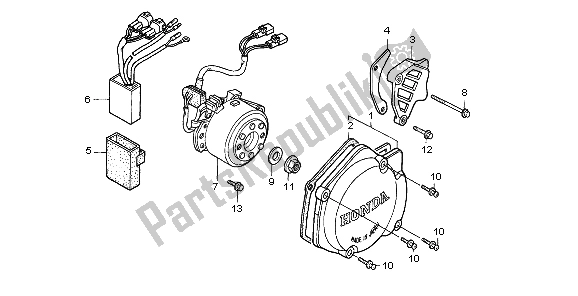 Alle onderdelen voor de Linker Carterdeksel van de Honda CR 125R 1998