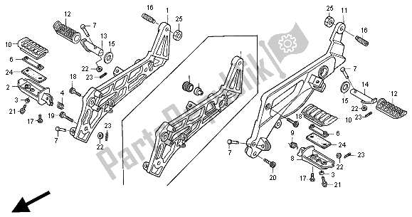 Toutes les pièces pour le étape du Honda NT 650V 2000