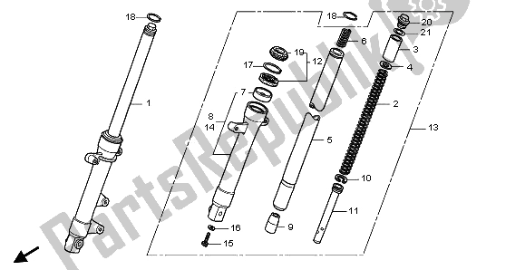 Todas las partes para Tenedor Frontal de Honda CBR 125 RW 2009