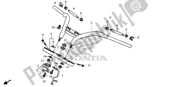 Todas las partes para Manejar Tubo Y Puente Superior de Honda VT 1300 CXA 2013