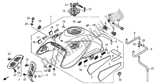 All parts for the Fuel Tank of the Honda CBF 1000 FT 2012