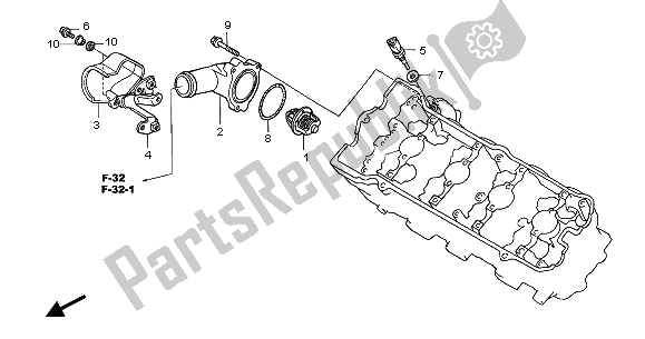 All parts for the Thermostat of the Honda CBF 600S 2005