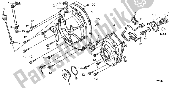 All parts for the Clutch Cover of the Honda CBF 600N 2006