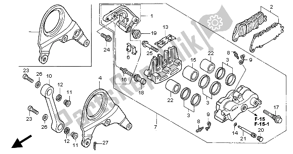 Tutte le parti per il Pinza Freno Posteriore del Honda VFR 800 2004