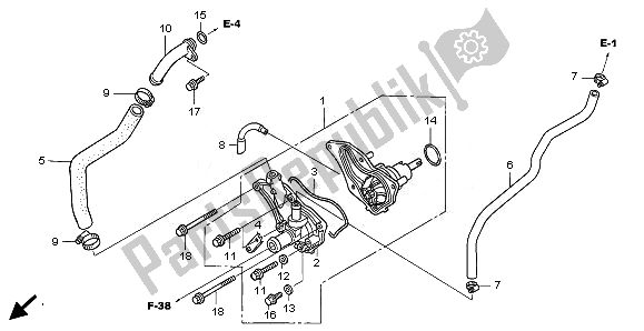 All parts for the Water Pump of the Honda TRX 680 FA Fourtrax Rincon 2008