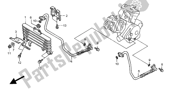 All parts for the Oil Cooler of the Honda VTR 1000 SP 2000