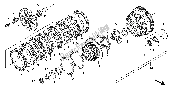 Todas as partes de Embreagem do Honda CB 1300 2007