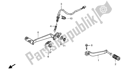 All parts for the Pedal of the Honda VFR 750F 1995