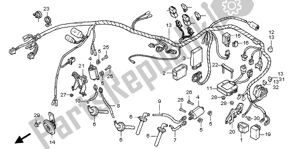 All parts for the Wire Harness of the Honda VF 750C 1995