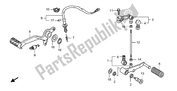 All parts for the Brake Pedal & Change Pedal of the Honda CBF 600 SA 2009