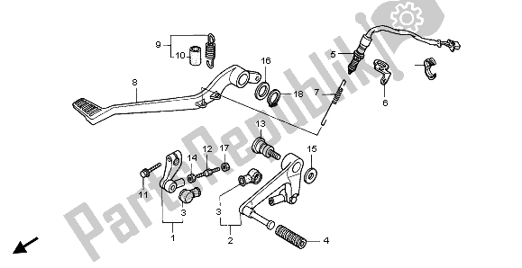 Tutte le parti per il Pedale del Honda XL 1000V 2003