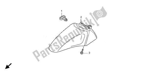 All parts for the Front Fender of the Honda SH 150 2010