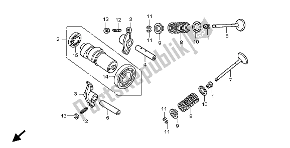 Todas las partes para árbol De Levas Y Válvula de Honda PES 125 2006