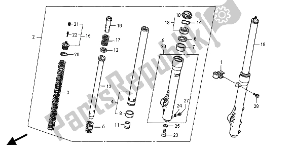 Todas las partes para Tenedor Frontal de Honda CR 80R 1995