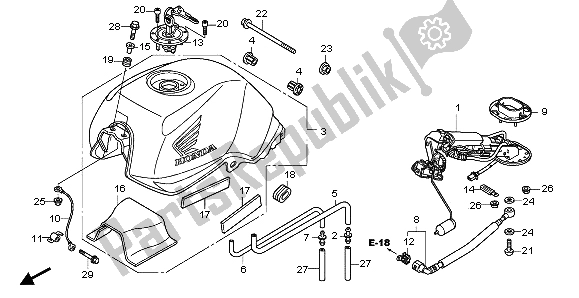 Tutte le parti per il Serbatoio Carburante E Pompa Carburante del Honda CBF 1000A 2007