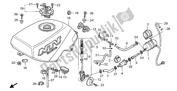 Todas las partes para Depósito De Combustible de Honda NTV 650 1996