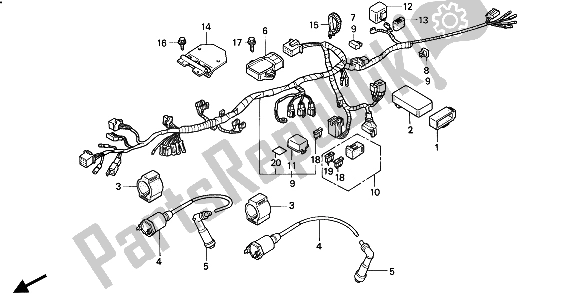 All parts for the Wire Harness & Ignition Coil of the Honda CB 250 1994