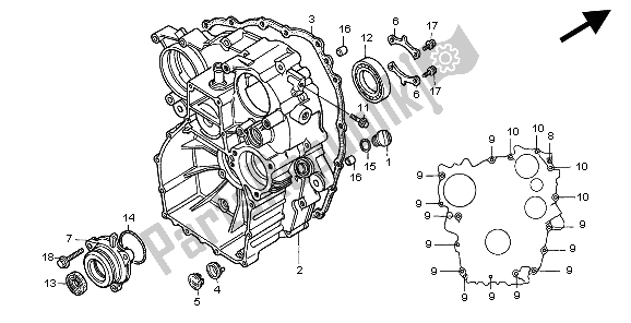 Tutte le parti per il Case Posteriore del Honda GL 1500C 1998