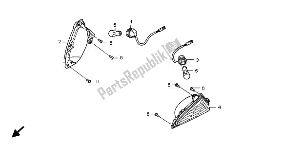 All parts for the Winker of the Honda NT 700 VA 2010