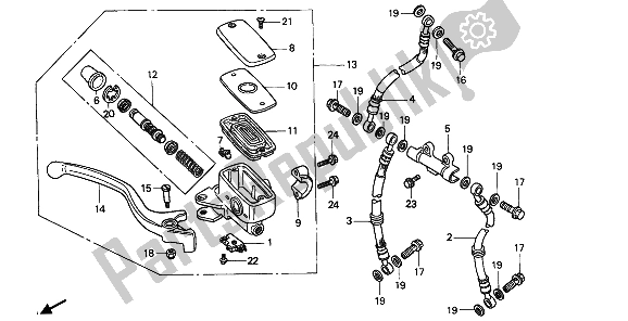 Toutes les pièces pour le Fr. Maître-cylindre De Frein du Honda PC 800 1990