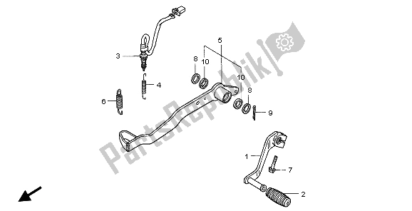 All parts for the Pedal of the Honda FMX 650 2007