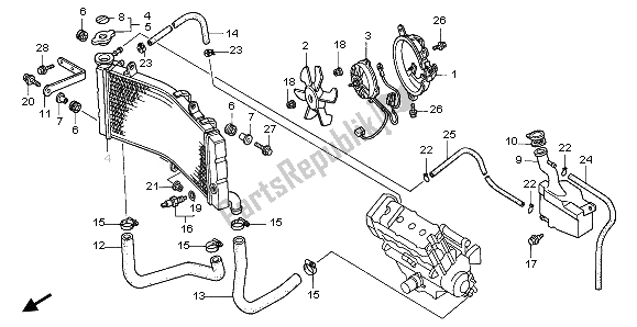 All parts for the Radiator of the Honda CBR 900 RR 1996