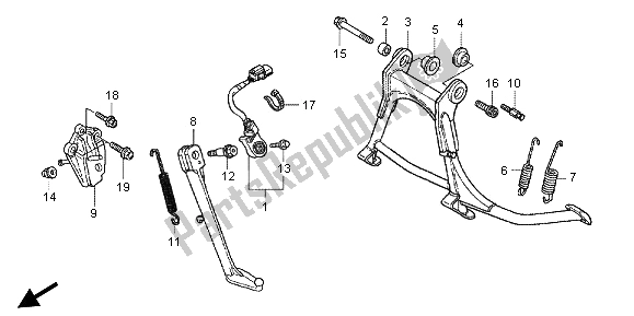 All parts for the Stand of the Honda GL 1800 2013