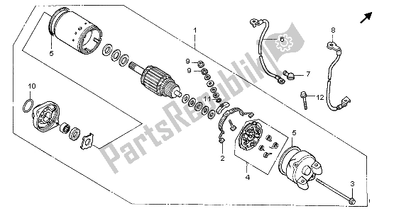 All parts for the Starting Motor of the Honda NTV 650 1995