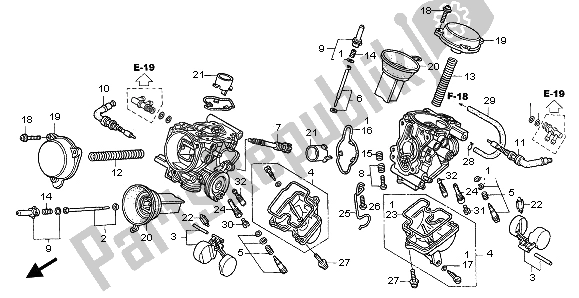 Todas las partes para Carburador (componentes) de Honda XL 125V 2002