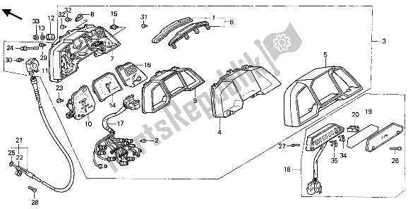 Tutte le parti per il Metro (kmh) del Honda VFR 750F 1986