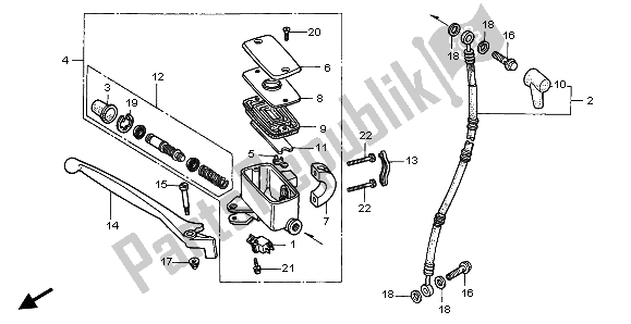 Todas las partes para Fr. Cilindro Maestro Del Freno de Honda GL 1500 SE 1996