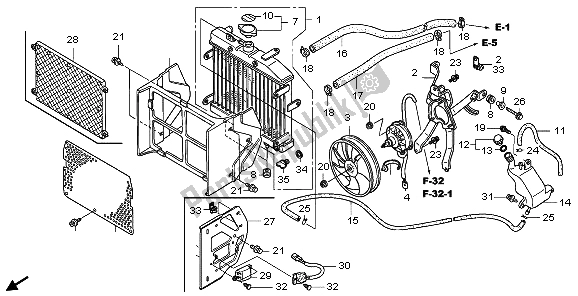 Tutte le parti per il Termosifone del Honda TRX 500 FA Foretrax Foreman 2007