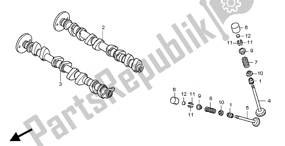 Toutes les pièces pour le Arbre à Cames Et Soupape du Honda CBR 600F 2011