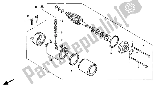 All parts for the Starting Motor of the Honda CBR 600F 2001