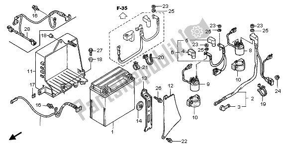 All parts for the Battery of the Honda GL 1800 2008