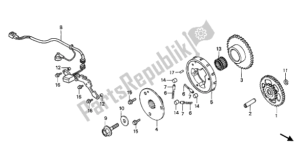 All parts for the Pulse Generator of the Honda VF 750C 1993