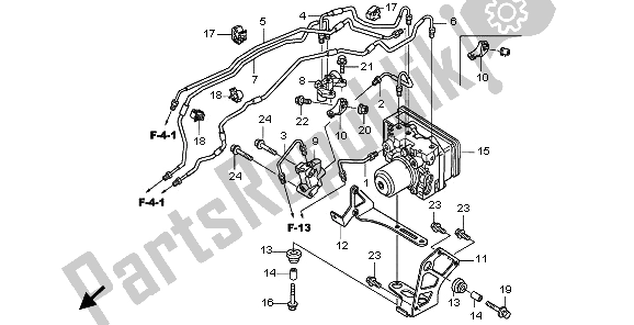 Tutte le parti per il Modulatore Abs del Honda CB 1000 RA 2009